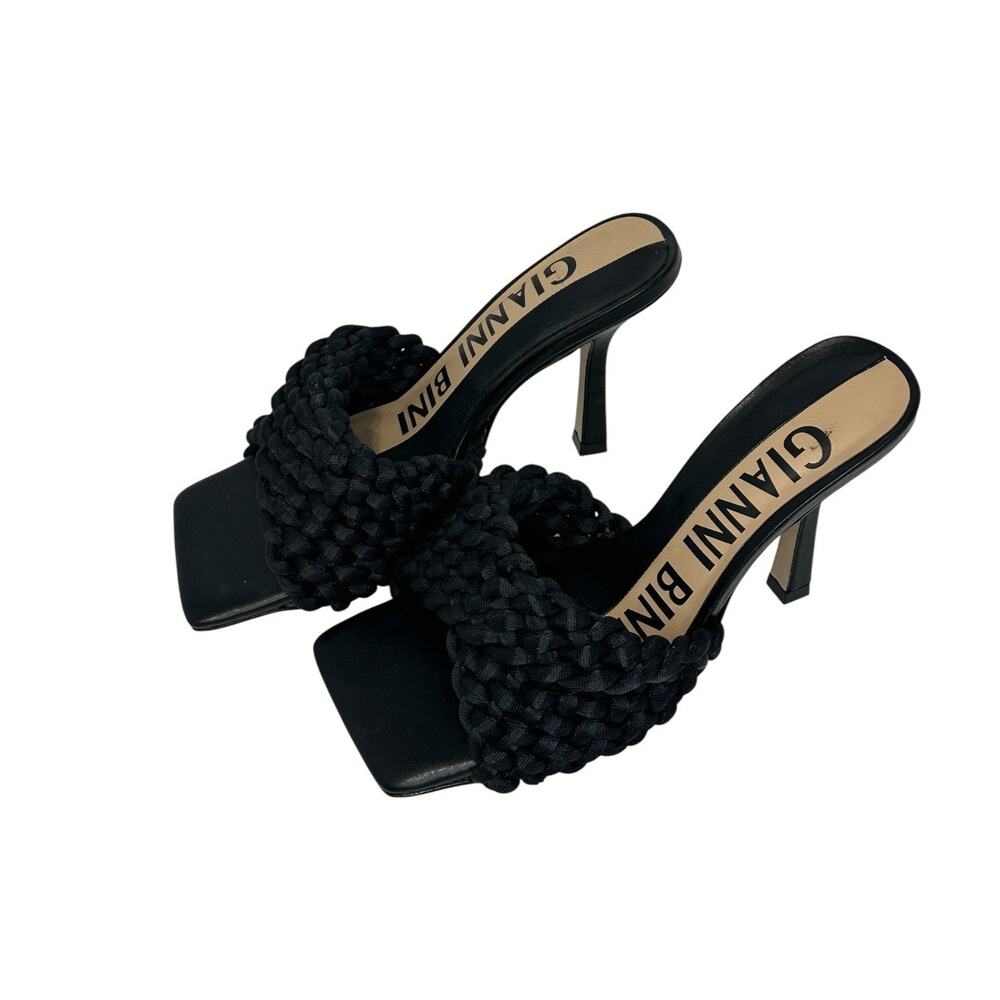 Gianni Bini Braided Black Heeled Mules – Size 6.5 New without box